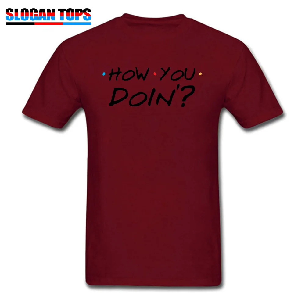 Men Coupons Printed Tops T Shirt Round Neck Summer/Fall All Cotton Tshirts Camisa Short Sleeve How You Doin 6813 Tshirts How You Doin 6813 maroon