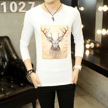 

O-neck Long-Sleeved Novelty T Shirt Mens T Shirts Fashion 2016 Spring And Autumn Led Tshirt Men Brand Clothing Funny T Shirts