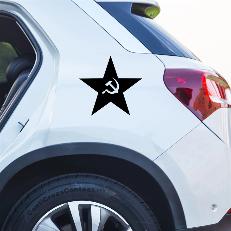USSR Star Creative Car-Styling Fashion Stickers Decals Motorcycle Car Sticker Reflective Wall Car Accessories Sticker 10cm9 (12)