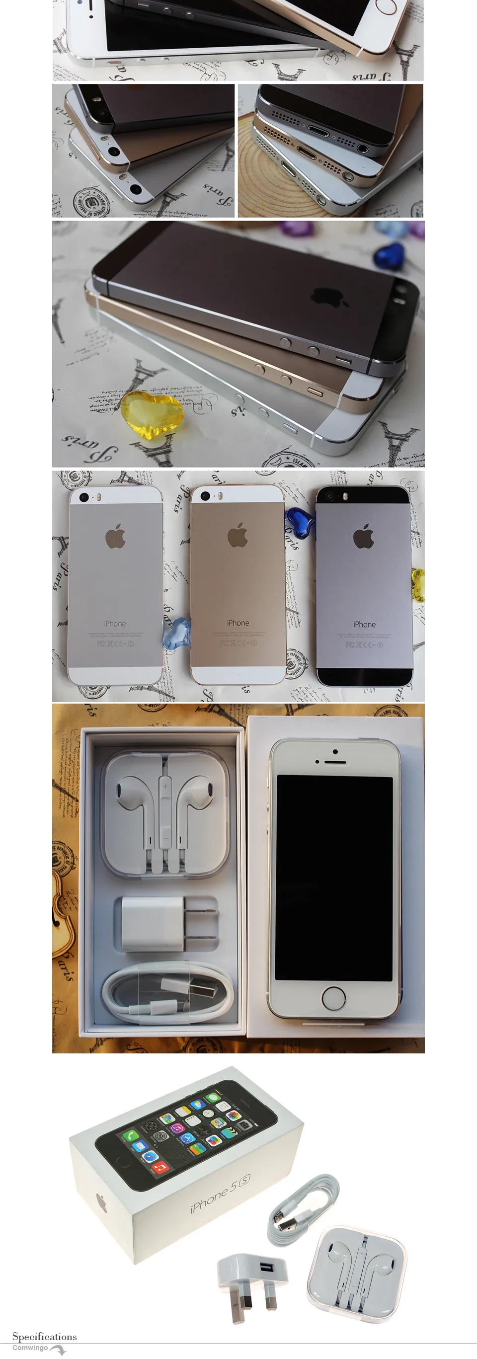 Разблокированный Apple iphone 5s 16 Гб/32 Гб ПЗУ IOS iphone 5s белый черный Золотой gps GPRS A7 ips LTE сотовый телефон iphone 5s