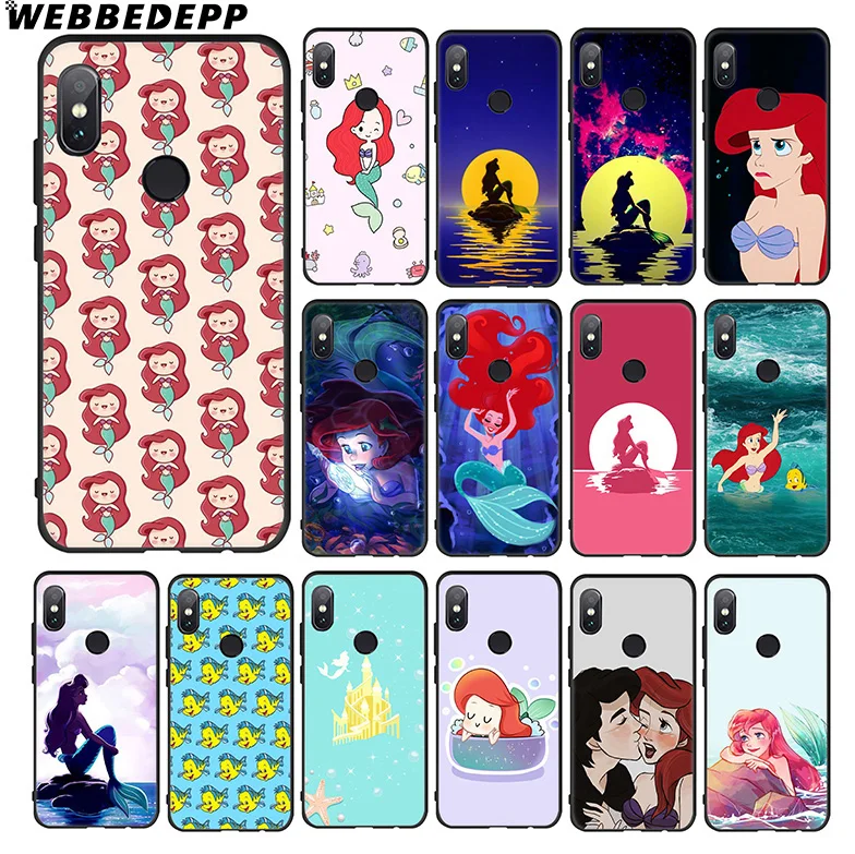 

WEBBEDEPP Ariel Little Mermaid Soft Case for Xiaomi 9 8 SE 6 A1 A2 Lite MIA1 MIA2 Lite MI8 MI6 MAX 3 POCOPHONE F1
