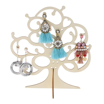 

Earring Necklace Handmade Natural Wood Tree Jewelry Display Stand Organizer Holder Hanging Jewelry Showcase