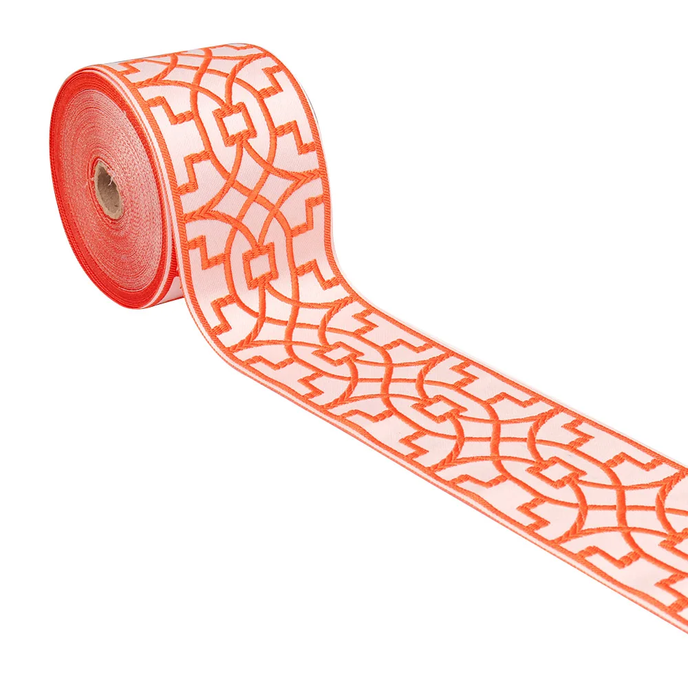 2 ярда 90 мм лента для вышивки Роскошная тканая жаккардовая лента Национальный стиль DIY швейная одежда материал текстильные аксессуары - Цвет: 3