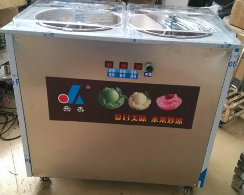 

automatic fried ice cream machine,double pan Fried ice pan machine,R22 fry ice machine ,stainless steel fry ice pan machine