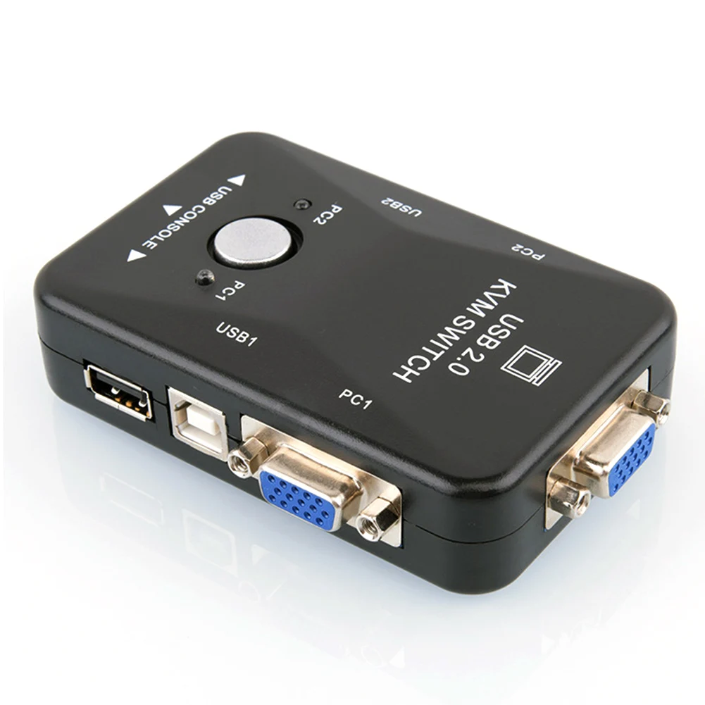  For Keyboard KVM Switch Box Switcher USB2.0 2-Port Monitor Mouse Adapter Video 1920*1440