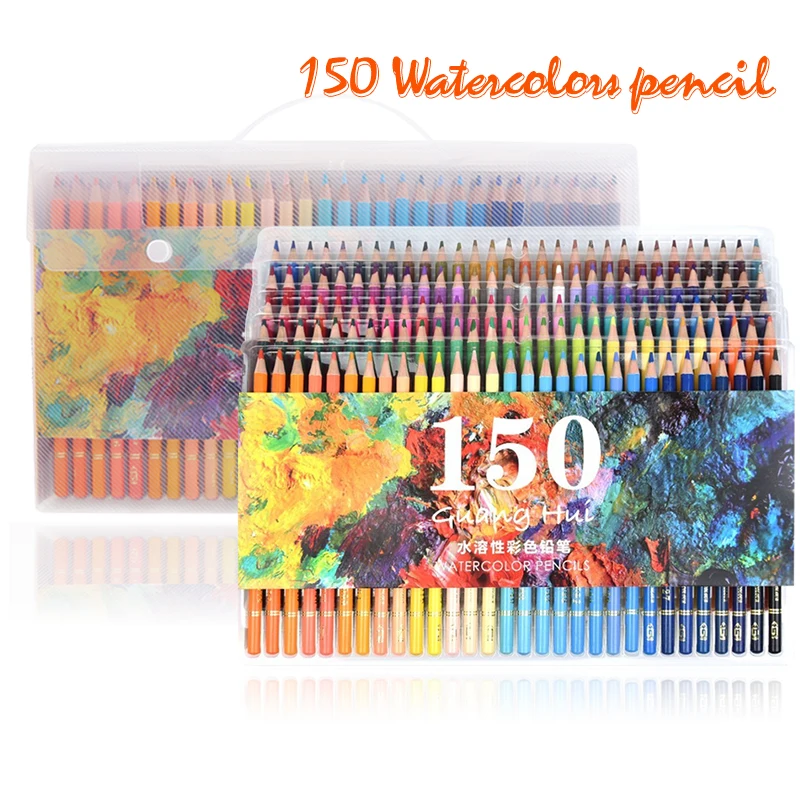 Günstige 150 farben Weiche Aquarell Bleistifte Holz Wasser Löslich Farbige Bleistifte Set Für Lapis De Cor Malerei Skizze Schule Kunst Liefert