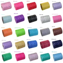 Тюль рулон 6 дюймов 100 ярдов блесток сетка на катушке ткань 15 см пачка материал свадебные украшения