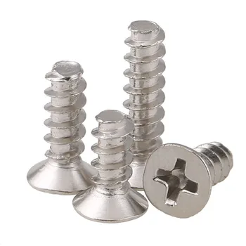 

200Pcs M1.4 M1.7 M2 M2.3 M2.6 M3 Ni Plated Self Tapping Screws KB Countersunk Head Screws Micro Electronic Screws Flat Tail