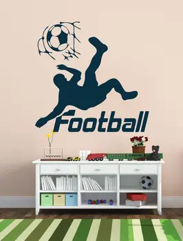 

Wall Vinyl Decal Football Player Boy Man Silhouette Sport Room Mural Sticker