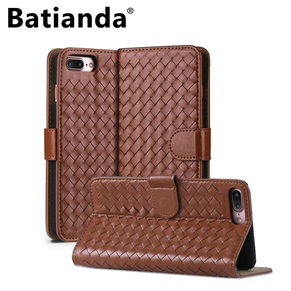 

Hand Knitted Case For iPhone7 & iPhone 8 Wallet Flip Style Luxurry PU Leather Card Slots Cover for iPhone 7/8 4.7 inch