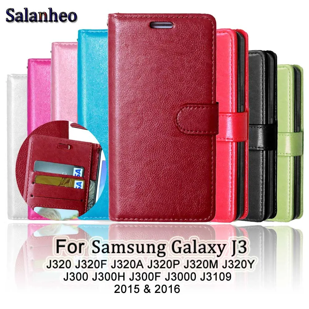 For galaxy samsung j3 Case Flip Leather Cover Case for
