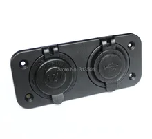 Good Quality Dual Cigarette Lighter Socket & USB Power Adapter Charger Socket For Motorcycle Car 12V