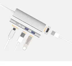 Алюминий USB 3.1 Тип-C отложным воротником 4 К HDMI USB 3.0 хаб USB-C для MacBook