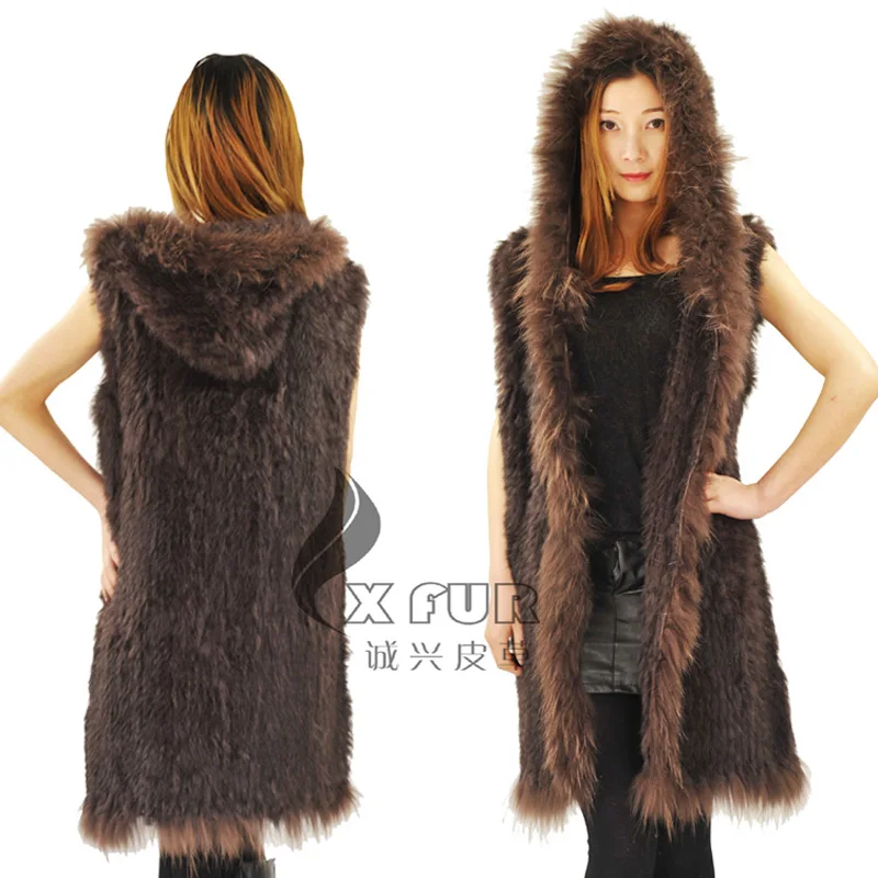 CX-G-B-69Hot Плюс Размер Новая женская жилетка из натурального меха женская меховая жилетка с капюшоном зимняя куртка
