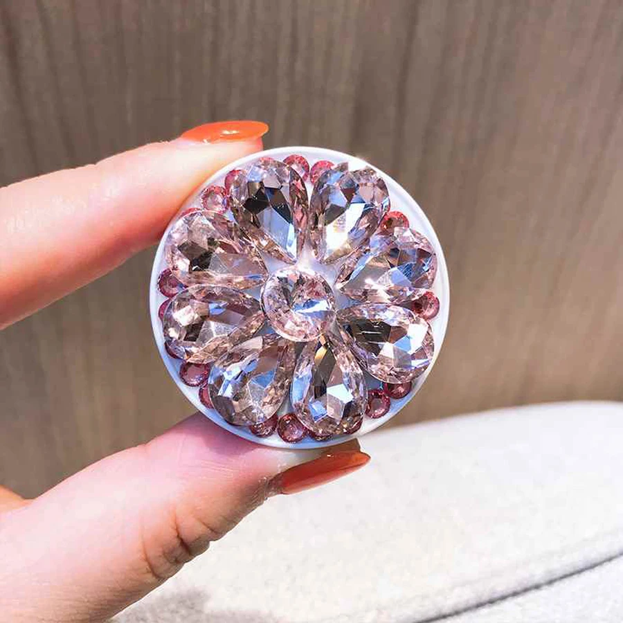 

Round Phone Holder Diamond Expanding Stand Socket For Mobile Phones Universal On Table Stand Holder Grip Mount