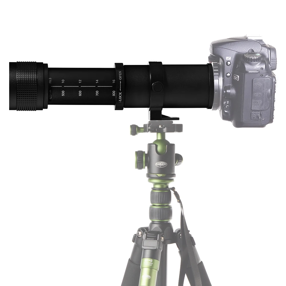 Ручной зум объектив Lightdow 420 800 мм F/8 3 16 Super Telephoto + кольцо адаптер T2 для Canon EOS DSLR Camera EF