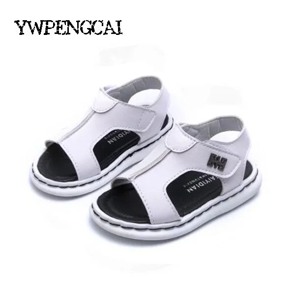 Open toed Anti Slip Baby Toddler Boys Beach Sandals White Black Classic Style Soft Comfortable