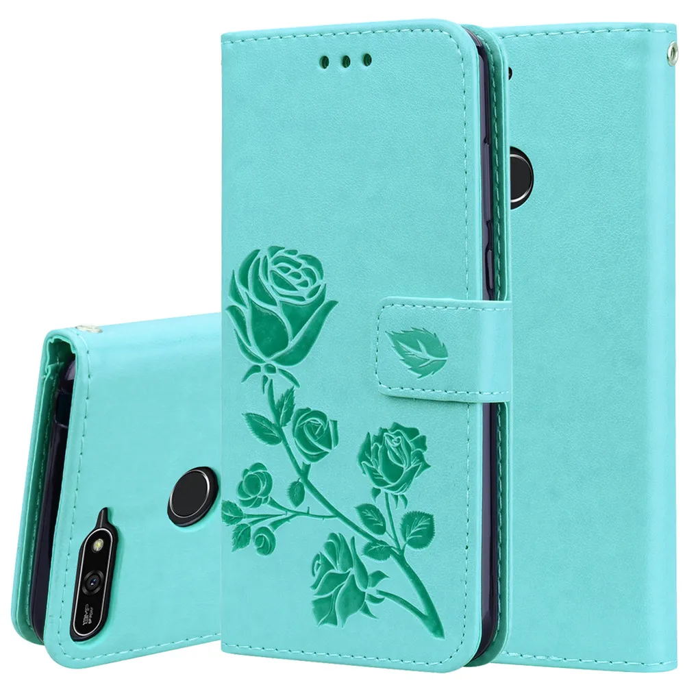 Чехол для Huawei Honor 7C кожаный чехол книжка с объемным узором в виде роз бумажник 7 C aum