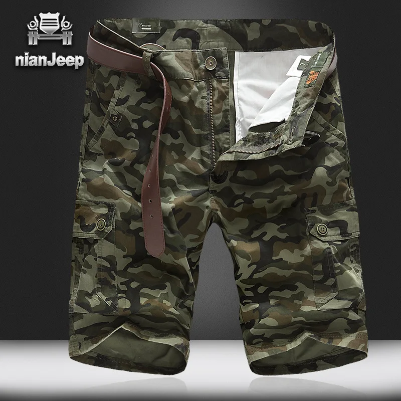 Nian Jeep брендовая одежда плюс размер 30-44 мужские короткие мужские шорты камуфляжные мужские s военные карго шорты 60