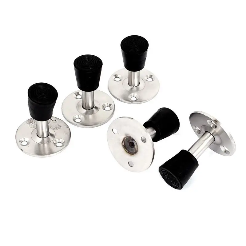 

45mm Base 50mm High Wall Mount Stainless Steel Door Stop Stopper 5pcs