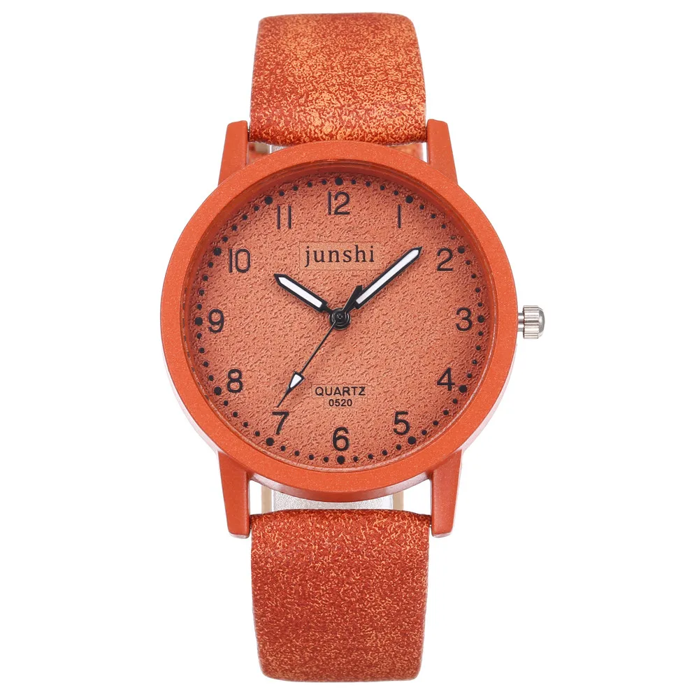 

Vansvar Orange Watch Women Life Waterproof Quartz Watch Sport Fashion Round watch Leather Band Analog Female Clock montre femme