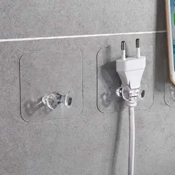 

New Wall Hook 10pcs Wall Storage Hook Power Plug Socket Holder Wall Adhesive Hanger Home bathroom hooks