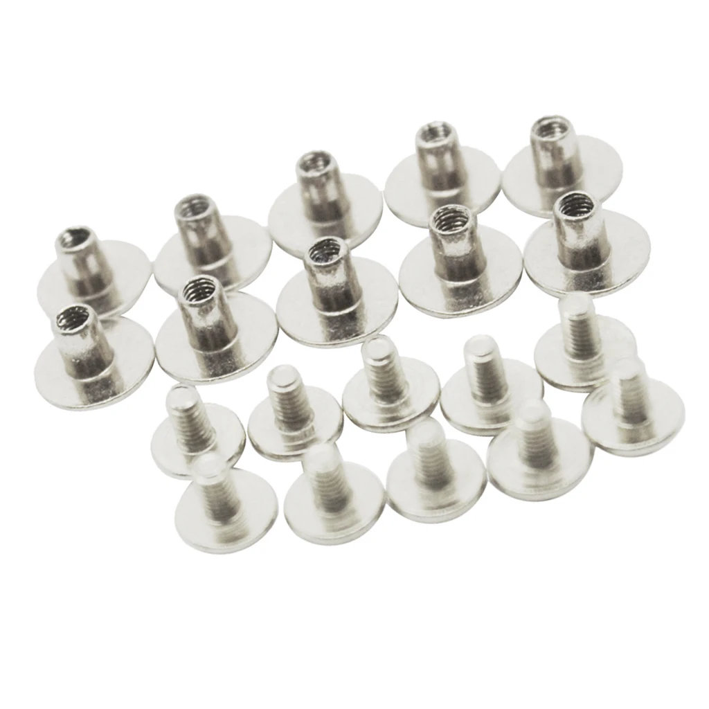 10 Sets DIY Leather Craft Belt Wallet Accessory Nail Rivets Chicago Screws Buttons Silver 5mm