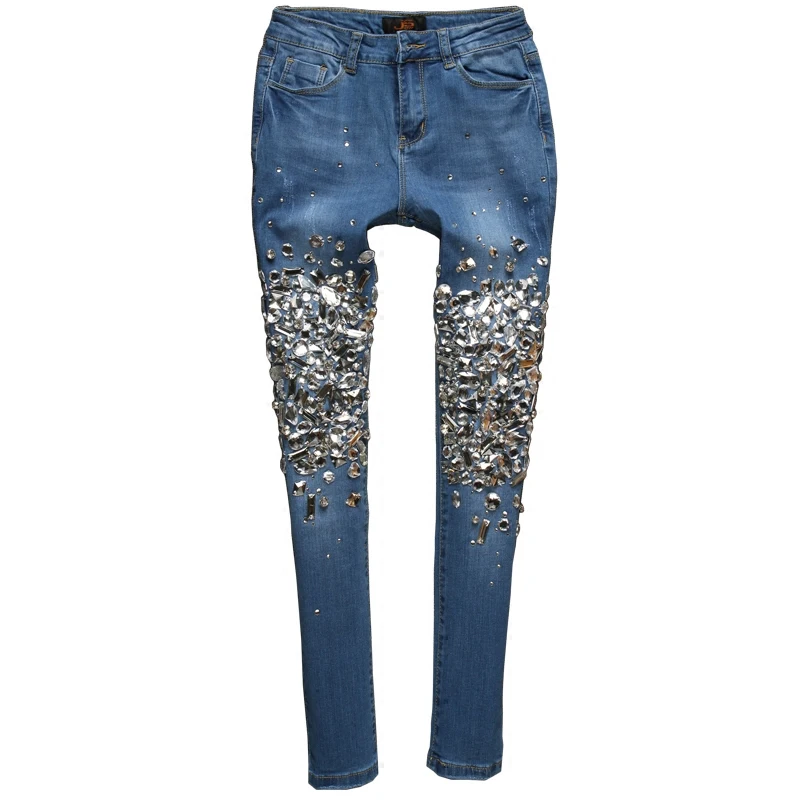 Женские синие джинсы, женские Джинсы бойфренда, стильные обтягивающие повседневные эластичные брюки с блестками, винтажные джинсы