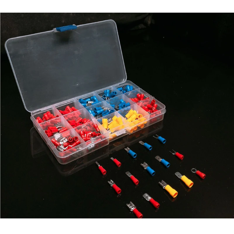  280pcs Assorted Full Insulated Fork U-type Set Terminals Connectors Electrical Crimp Spade Ring ins