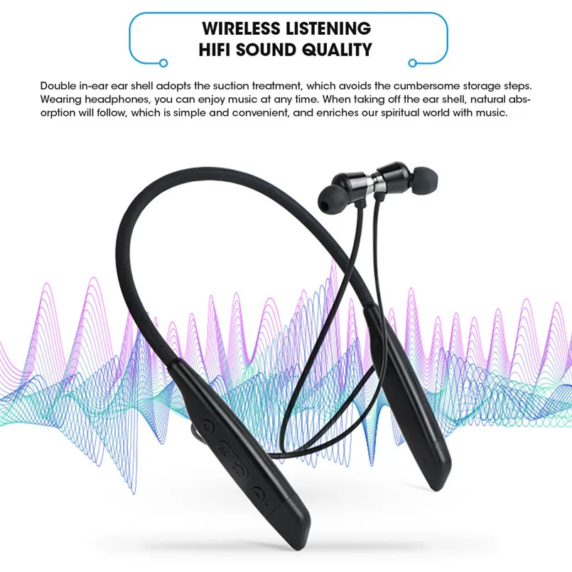 Multifunction Bluetooth Sports Earphone Multi-Purpose Plug-In card Neck-Mounted HWS680 Bluetooth V4.2+EDR Headset 40MR2016