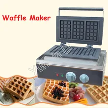 Commercial Square Shape Waffle Maker Electric Waffle Baking Machine Plaid Cake Furnace Machine Heating Machine FY