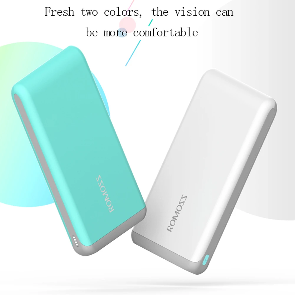 

ROMOSS new Arrow 20 Power Bank 20000mAh 2.1A Quick Charge Li-polymer Dual USB External Bank For iphone 7 plus for Xiaomi