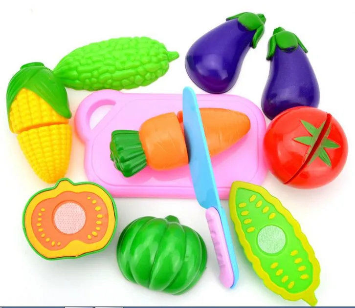 

8 pcs/Set Plastic Kitchen Food Fruit Vegetable Cutting Kids Pretend Play Educational Toy Cook Cosplay Safety Hot Sale