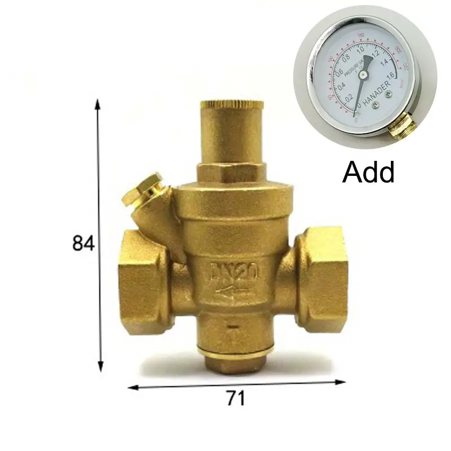 DN20 3/" BSPP Женский латунный Давление рельеф Vavle безопасности Регулируемый середины тела Ширина 71 мм Макс 16Bar с Давление датчик