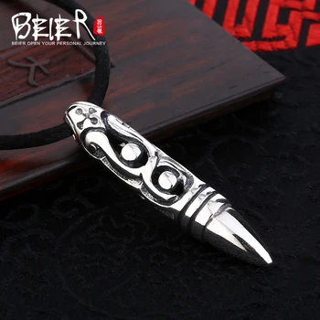 

Free give black rope Beier sterling high polish pendant necklace fashion Jewelry A1130