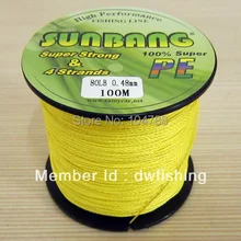 100 m / 6 шт. пэ коса для рыбалки линия 4 strands 10 / 15 / 20 / 30 / 40 / 50 / 60 / 70 / 80 / 90 / 100 LB