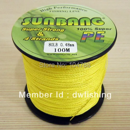 Free Shipping 100m/6pcs PE Braid Fishing Line 4 strands 10/15/20/30/40/50/60/70/80/90/100 LB | Спорт и развлечения