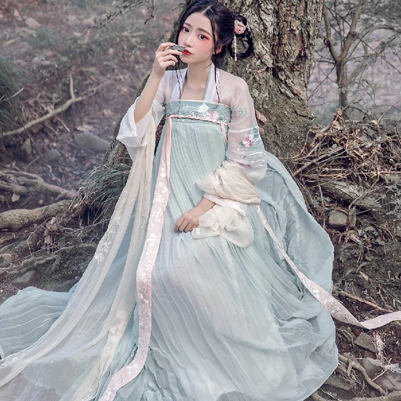 

China Ancient Hanfu Summer Long Sleeves Loose Princess Wear Classical Female Adult National Costume Hanfu Dress For WomanDQS1413