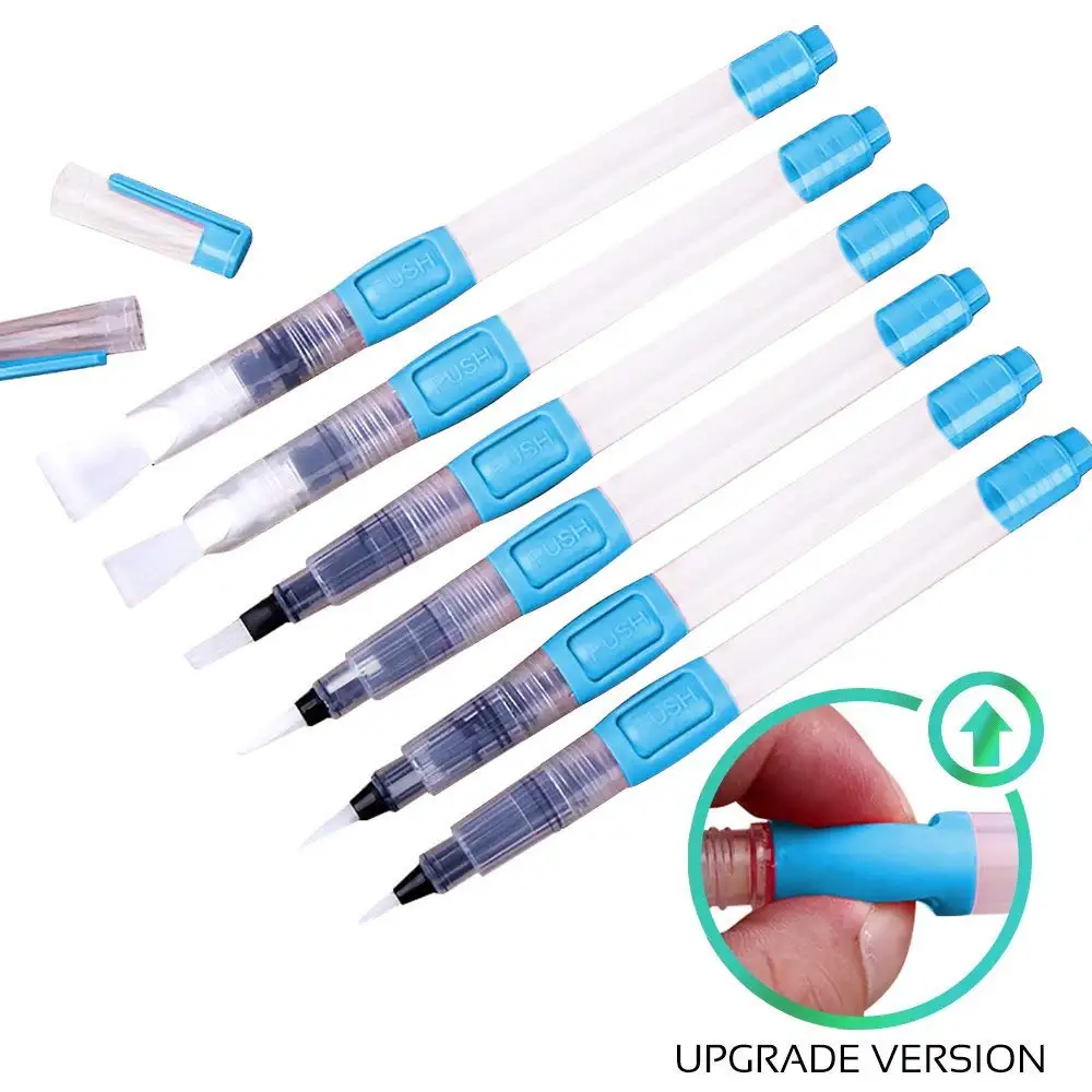 Goede Art Supplies Water Haarkleuring Borstel Pen Set voor Kalligrafie Schilderen Tekenen, pak van 6 (Sky Blue)
