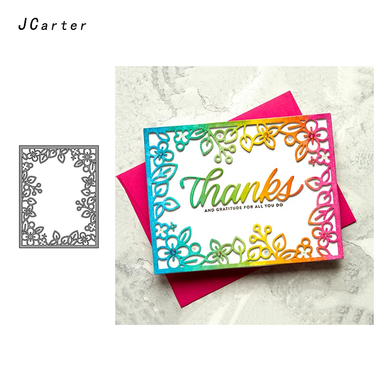 

JCarter Lace Hollow Cover Frame Metal Cutting Dies Stencils Scrapbooking DIY Embossing Folder Paper Cards Handmade Album Crafts