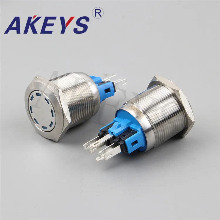 PX22A-P11Z-DD Waterproof High Flush Push Button Switch 22mm LED Lighted Power Push Button