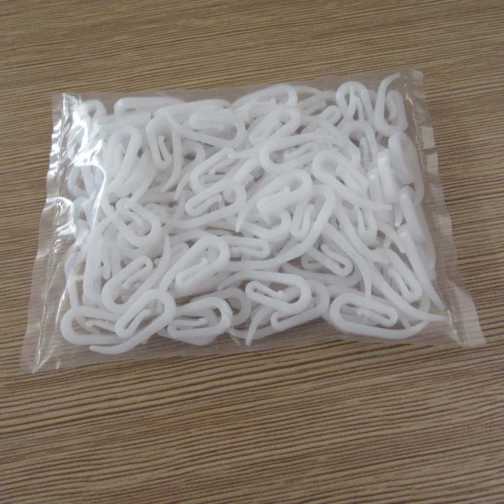 

Pack of Curtain Gliders Hooks White Plastic for Curtain Rings Header Nylon Tape