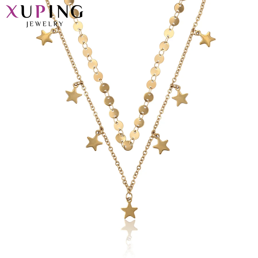 

11.11 Deals Xuping Stars and Round Necklaces Stainless Steel Jewelry Personalized Fashion Party Gift Elegant Ladies S180-45620