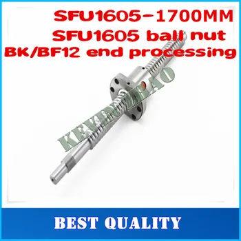 

16mm 1605 Ball Screw Rolled C7 ballscrew SFU1605 1700mm with one 1605 flange single ball nut for CNC parts