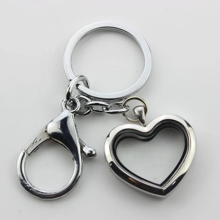 2015 fashion silver heart plain stainless steel Floating Lockets
