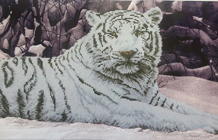 160X48 см Diy 5D алмазная картина Крадущийся тигр, круглая Алмазная мозаичная картина ручной работы наборы для вышивки крестом Алмазная вышивка