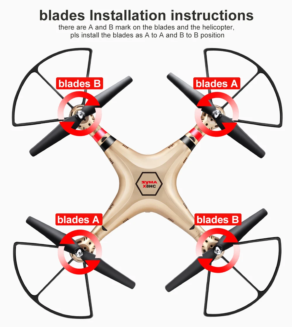 

X8HC Drone (X8C Upgrade) with 2MP HD Camera 2.4G 4CH 6Axis RC Helicopter Fixed High Quadcopter RTF Quadrocopter