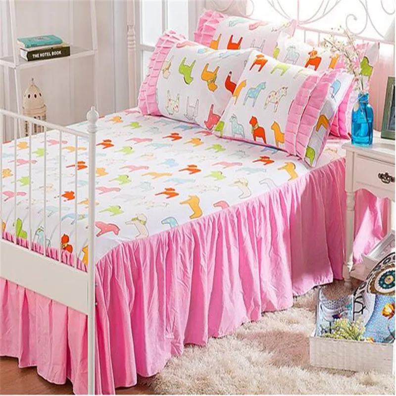 bedding set pink princess girls bed linen bedroom skirt bedding set pink princess girls bed linen bedroom skirt