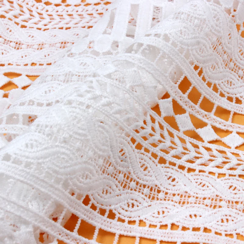 Белая открытая кружевная ткань Сетчатое вышитое кружево ткани для свадебного платья Tecido Para Roupa шитье модное красивое платье