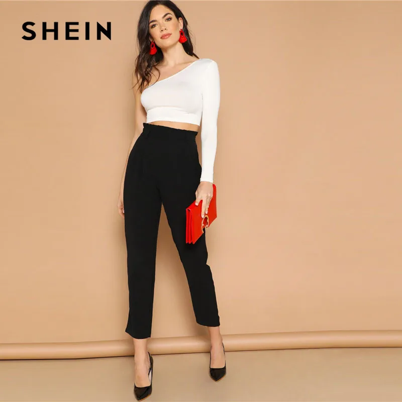 SHEIN Однотонные Зауженные Брюки Стильные Офисные Брюки